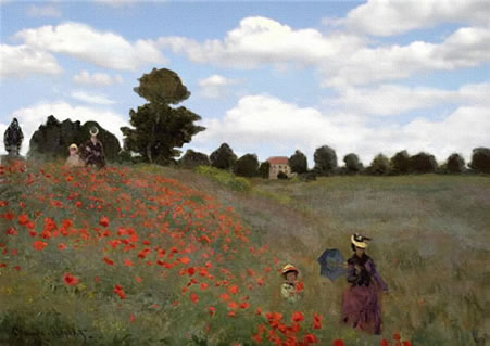 Campo de amapolas impresionista por Monet.